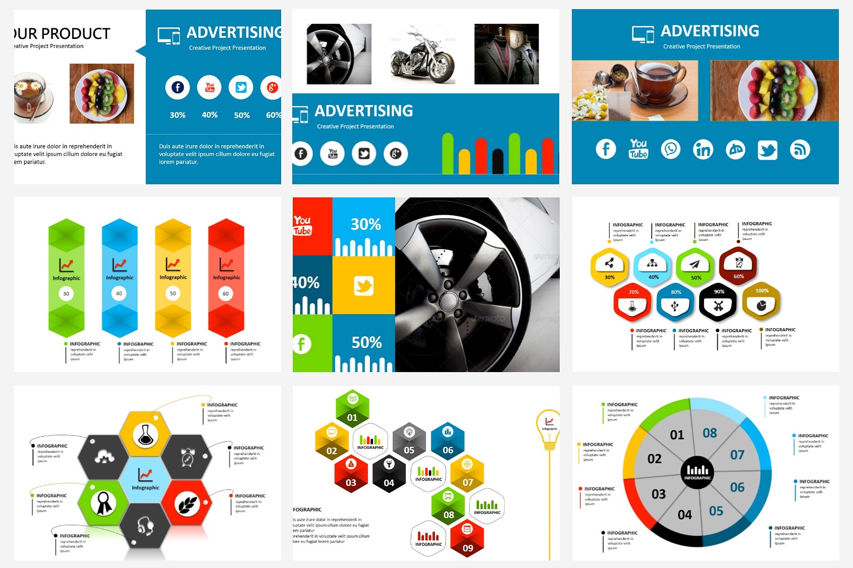 简约、时尚的MOZA – Powerpoint模板插图(9)