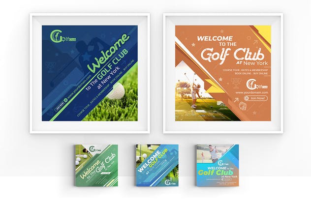 10款Instagram社交文章Banner广告模板 10 Instagram Post Banner-Golf插图(3)