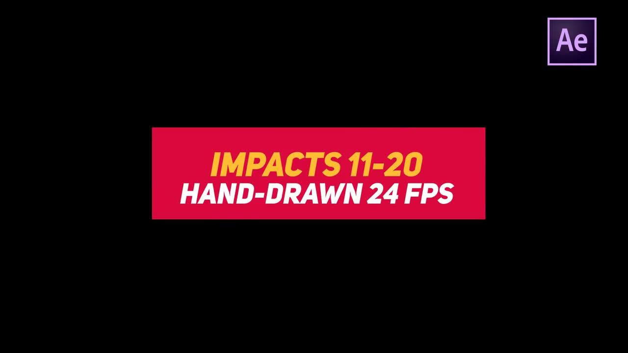 10种快速动画手绘影响元素素材库精选AE模板