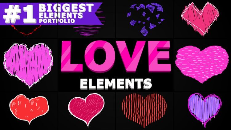 可爱的卡通爱情元素ae模板