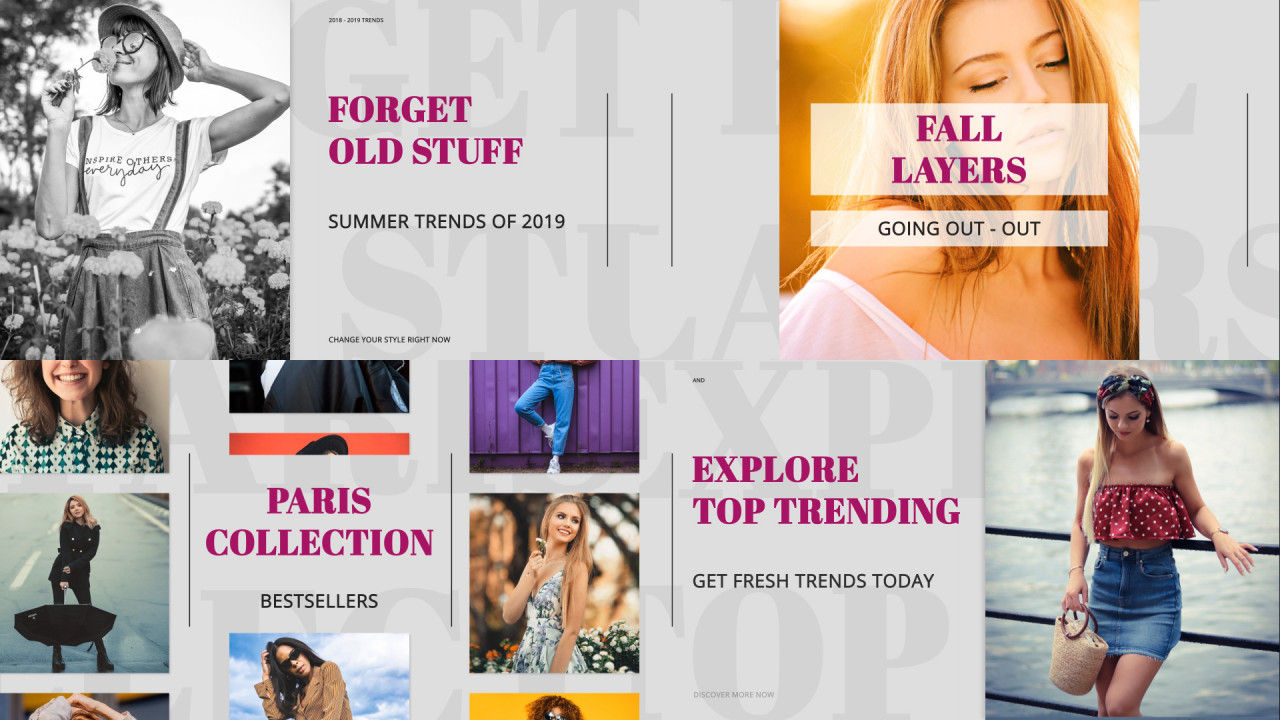 清洁时尚促销时尚幻灯片素材库精选AE模板