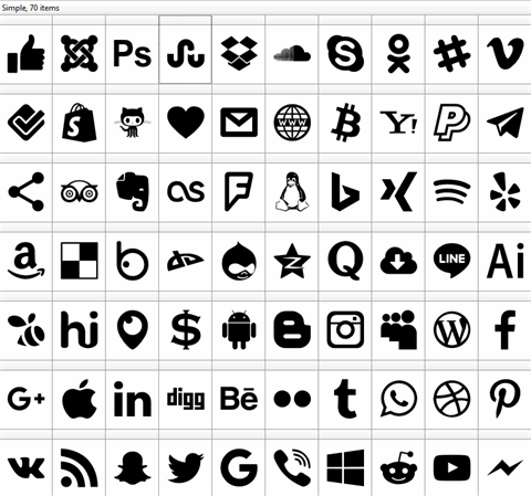 Type Icons font素材之家精选英文字体