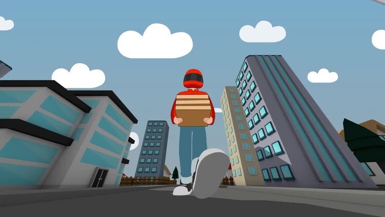 简洁创意的外卖演示动画素材库精选AE模板