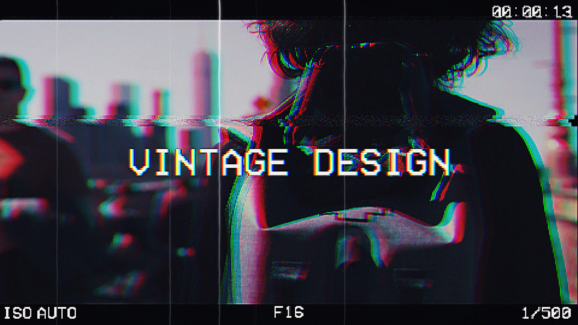 时尚创意活力的故障和毛刺效果开场白素材库精选AE模板