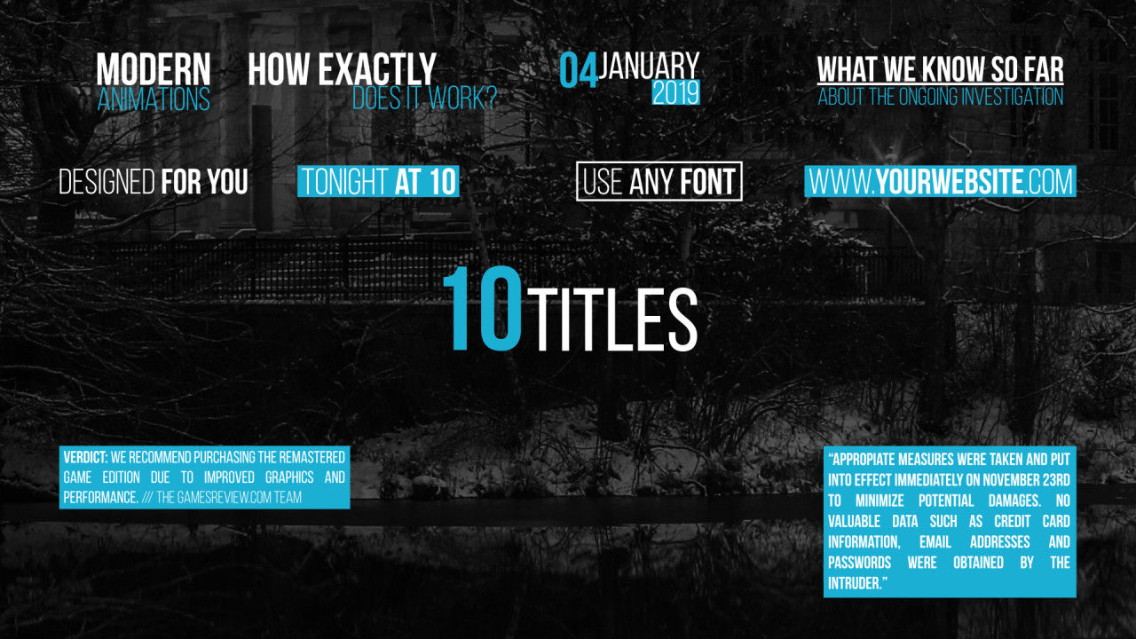 10个创造性动画全屏标题素材库精选AE模板