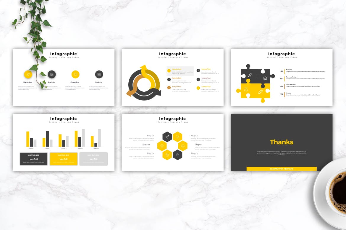 建筑基建项目商业计划书素材库精选PPT模板 TECHWORK – Construction Powerpoint/Keynote/Google插图(4)