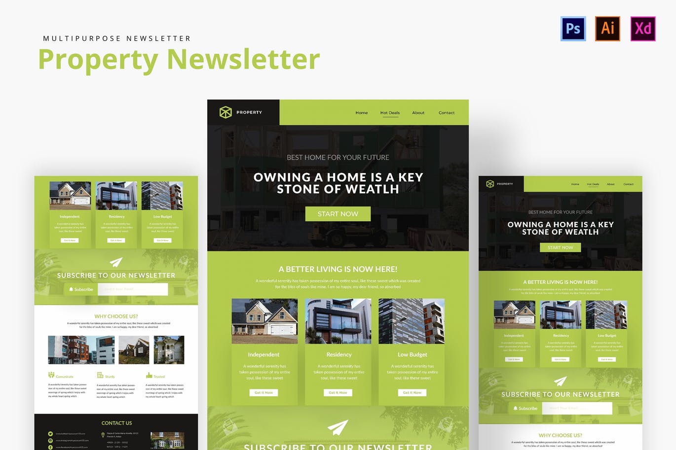 物业管理服务公司邮件订阅营销设计模板 Property Newsletter插图