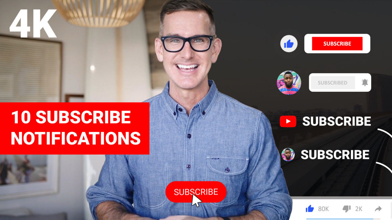 10个Youtube订阅通知动态动画元素素材库精选AE模板