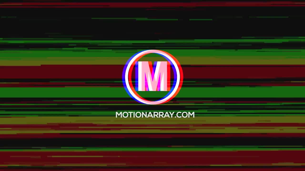 独特创意的动态故障徽标展示素材库推荐PR模板