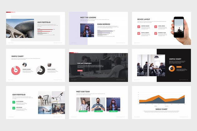 创业企业团队介绍PPT设计模板 Galan : Powerpoint Presentation插图(8)
