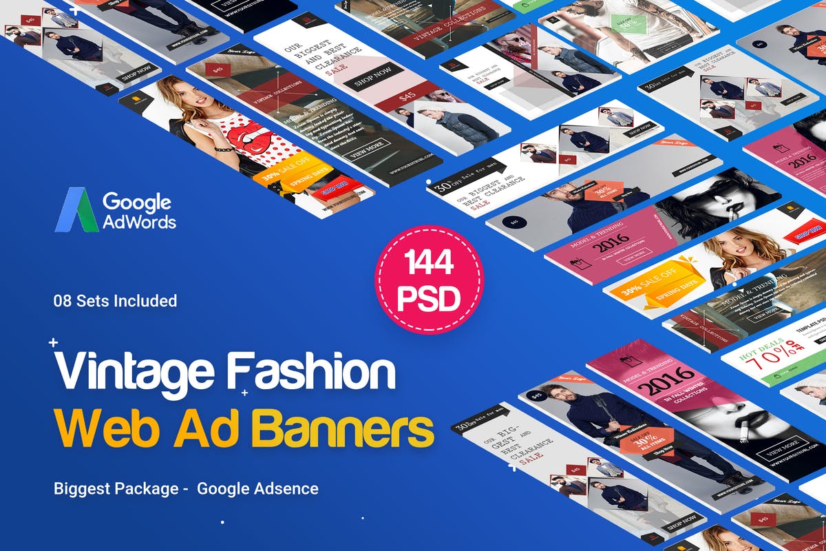 144个时尚行业主题Banner素材库精选广告模板 Fashion Banner Ads – 144 PSD [08 Sets]插图