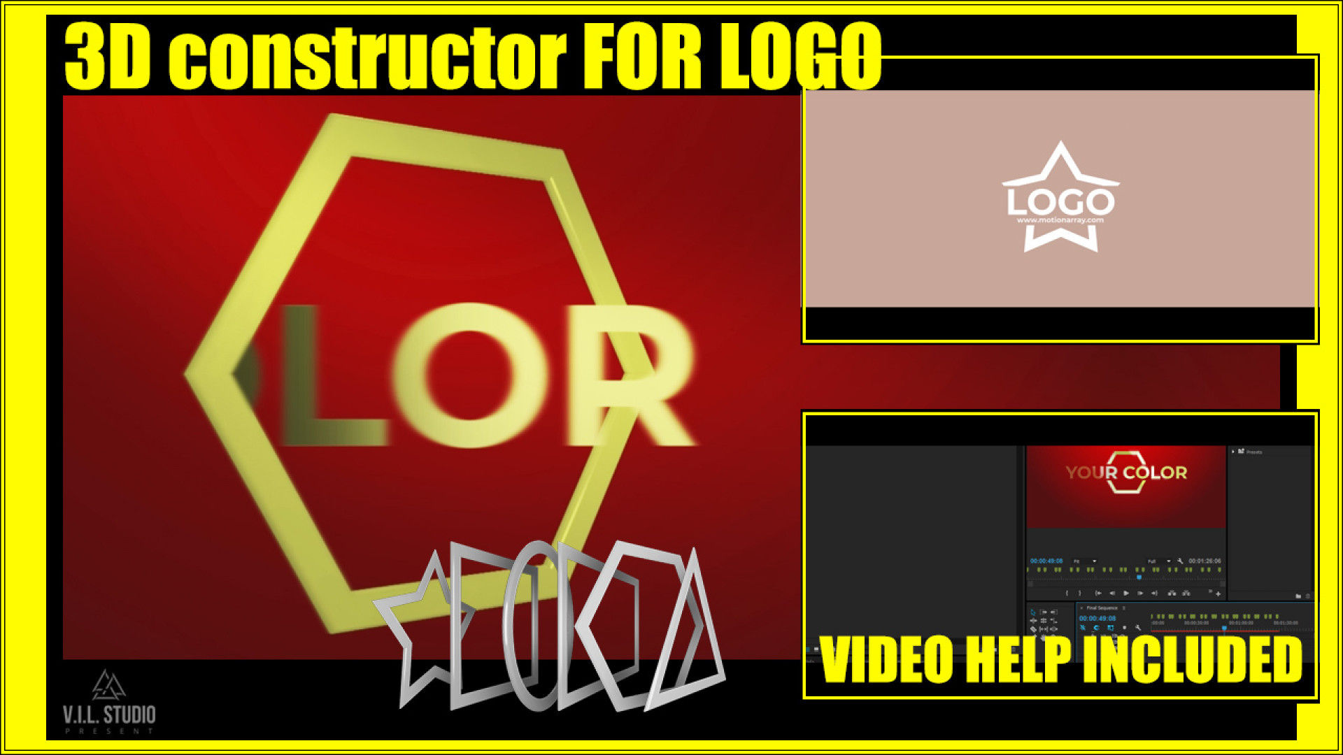 3D图形动态标题logo展示