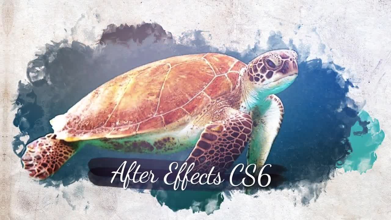 复古水彩幻灯片素材库精选AE模板