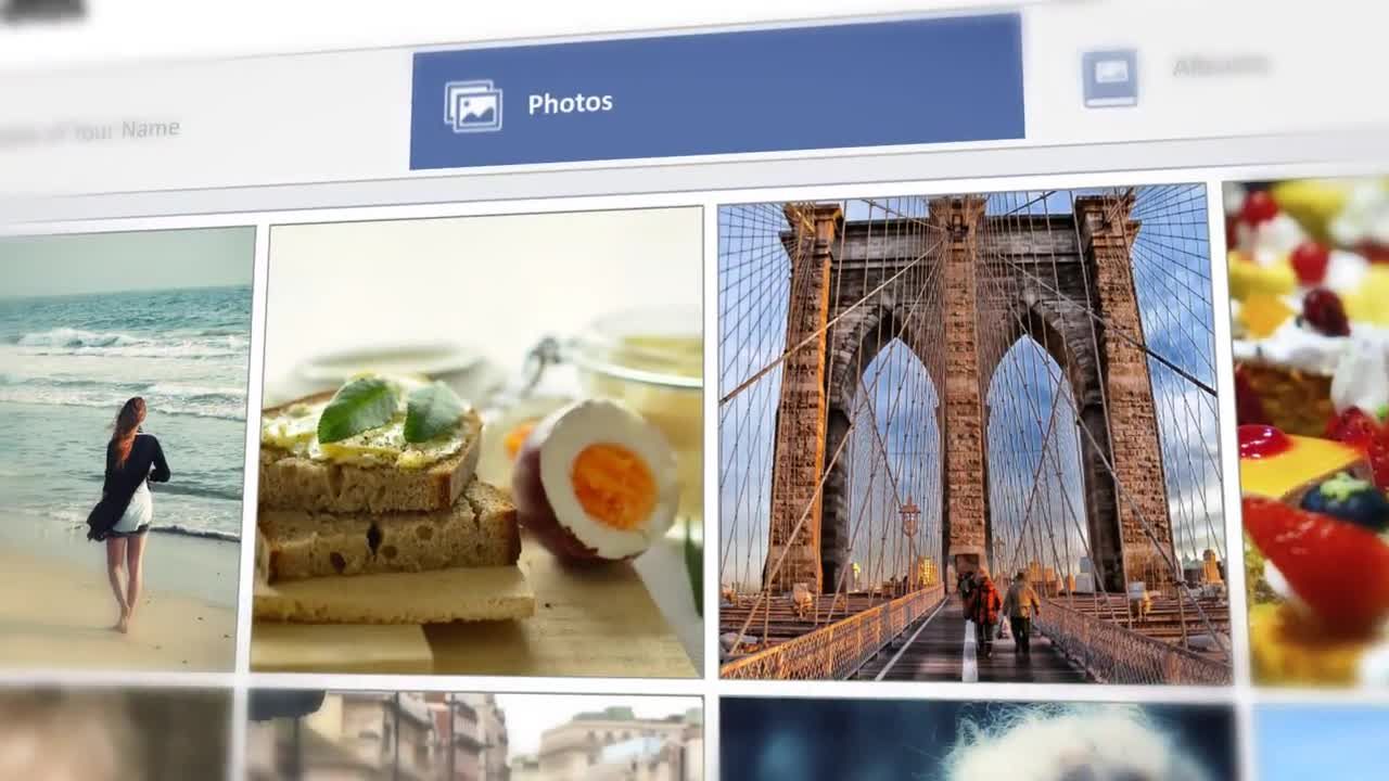 Facebook幻灯片照片墙素材库精选AE模板