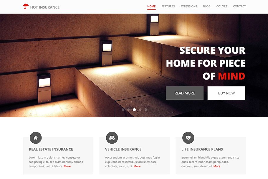 保险销售业务网站Joomla模板素材库精选 Hot Insurance插图(5)
