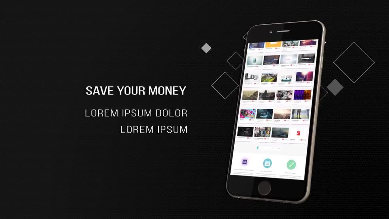 手机APP应用程序宣传界面和动态文字展示素材库精选AE模板