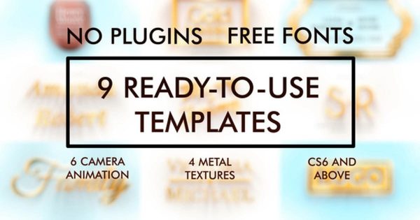 3D闪亮豪华白金标题开场视频素材库精选AE模板 9 White Gold Openers