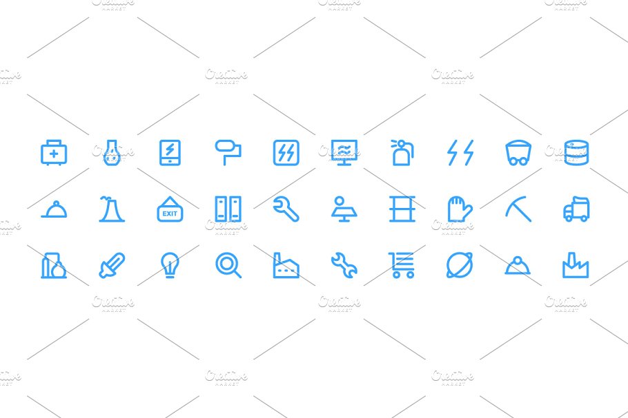 275+工业生产线型图标集合 275+ Industrial Line Icons插图(4)