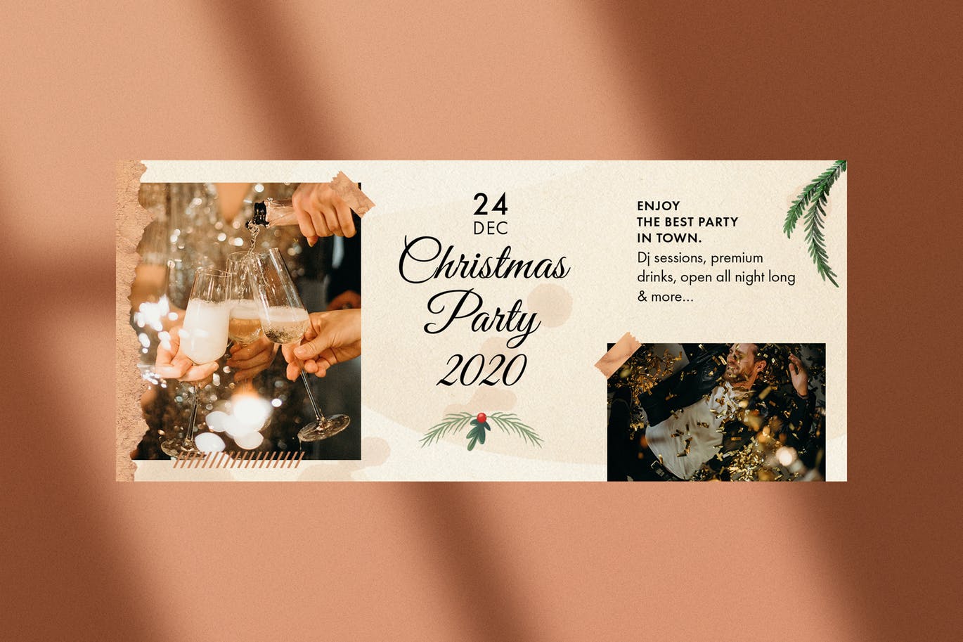 撕纸艺术风格圣诞节主题Facebook社交封面设计模板素材库精选 Christmas Facebook Covers插图(5)