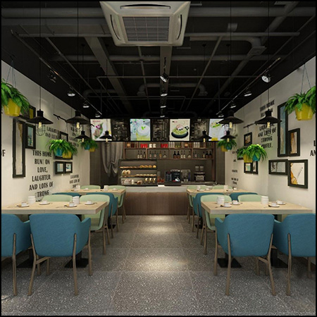 现代奶茶店快餐店室内场景素材之家精选3D模型