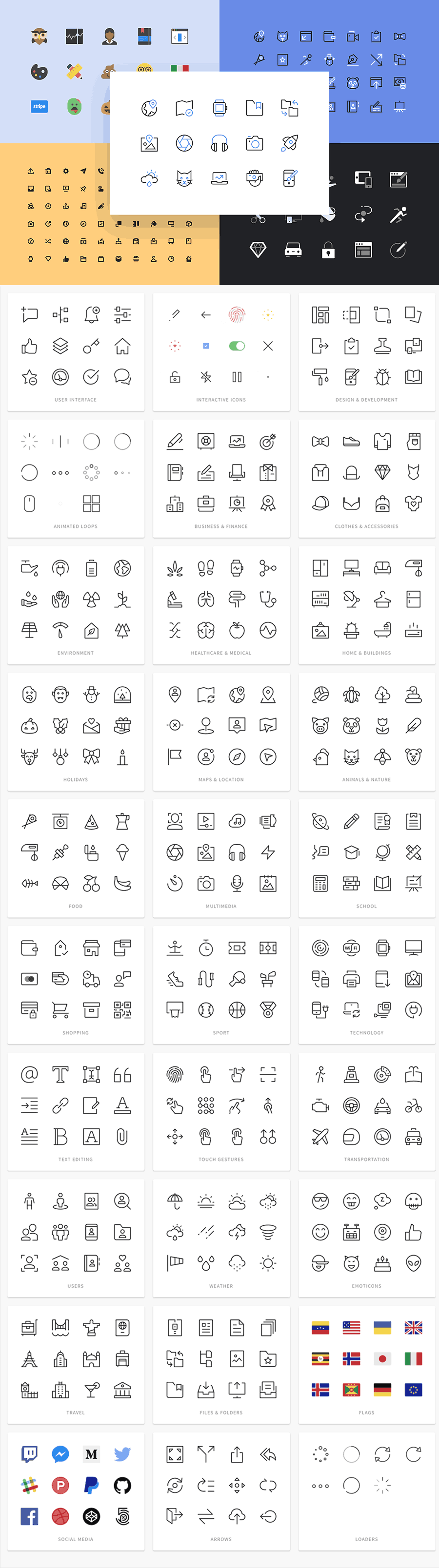 素材库下午茶：价值99美金的20000+超级图标套装下载（Ai+Sketch版）插图