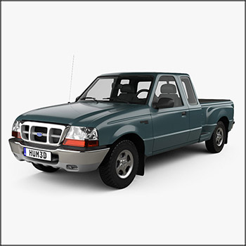 福特 Ranger（NA）Extended Cab Flare Side XLT 1998 皮卡素材之家精选3D模型