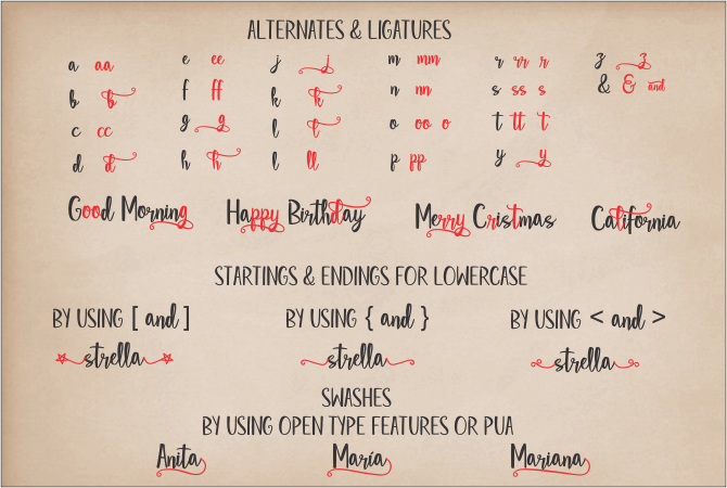 Star Strella font插图