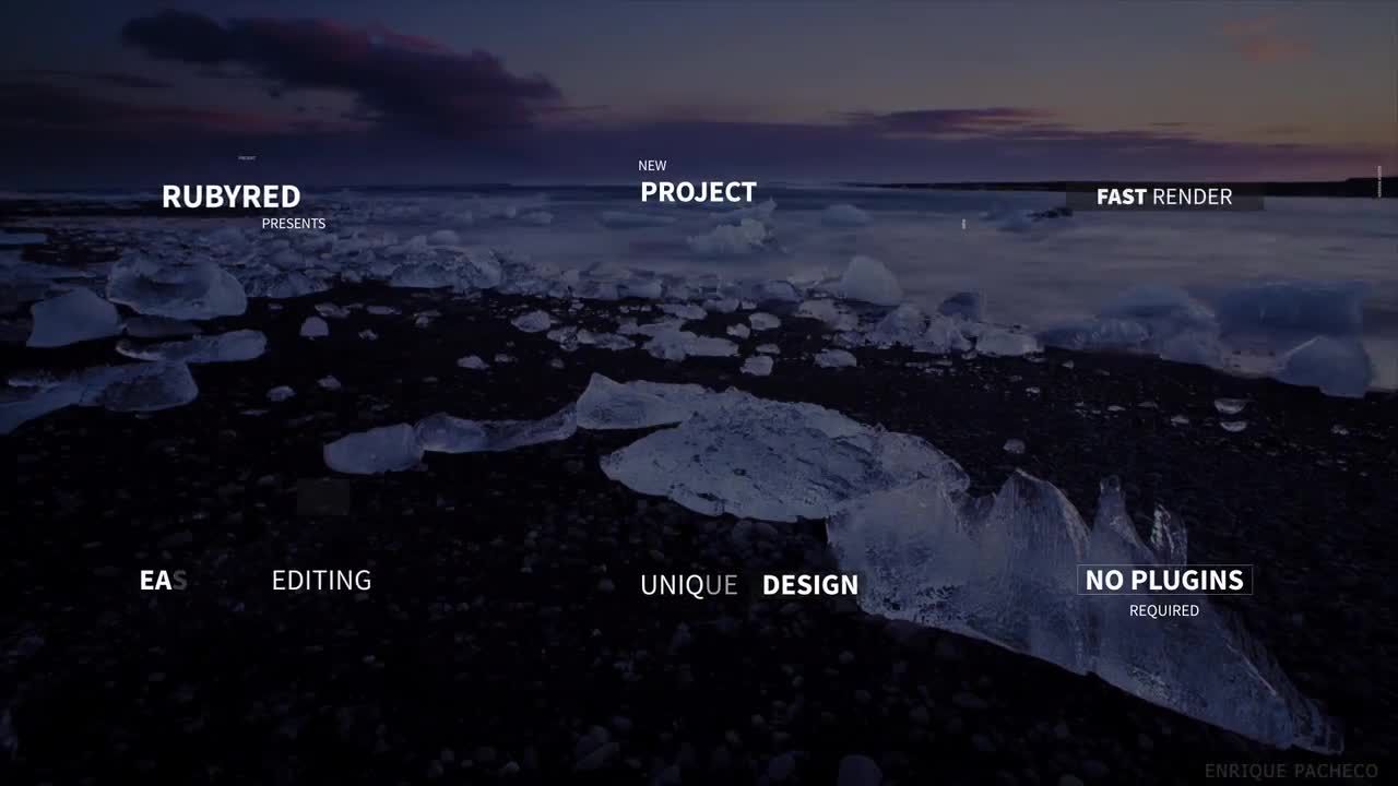 10个酷炫的全屏现代故障标题动画素材库精选AE模板