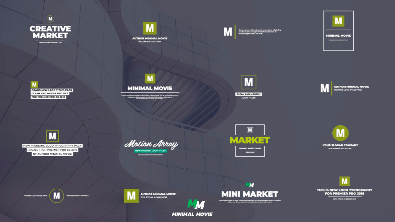 16个创意和优雅的现代文本标题动画素材库精选pr模板