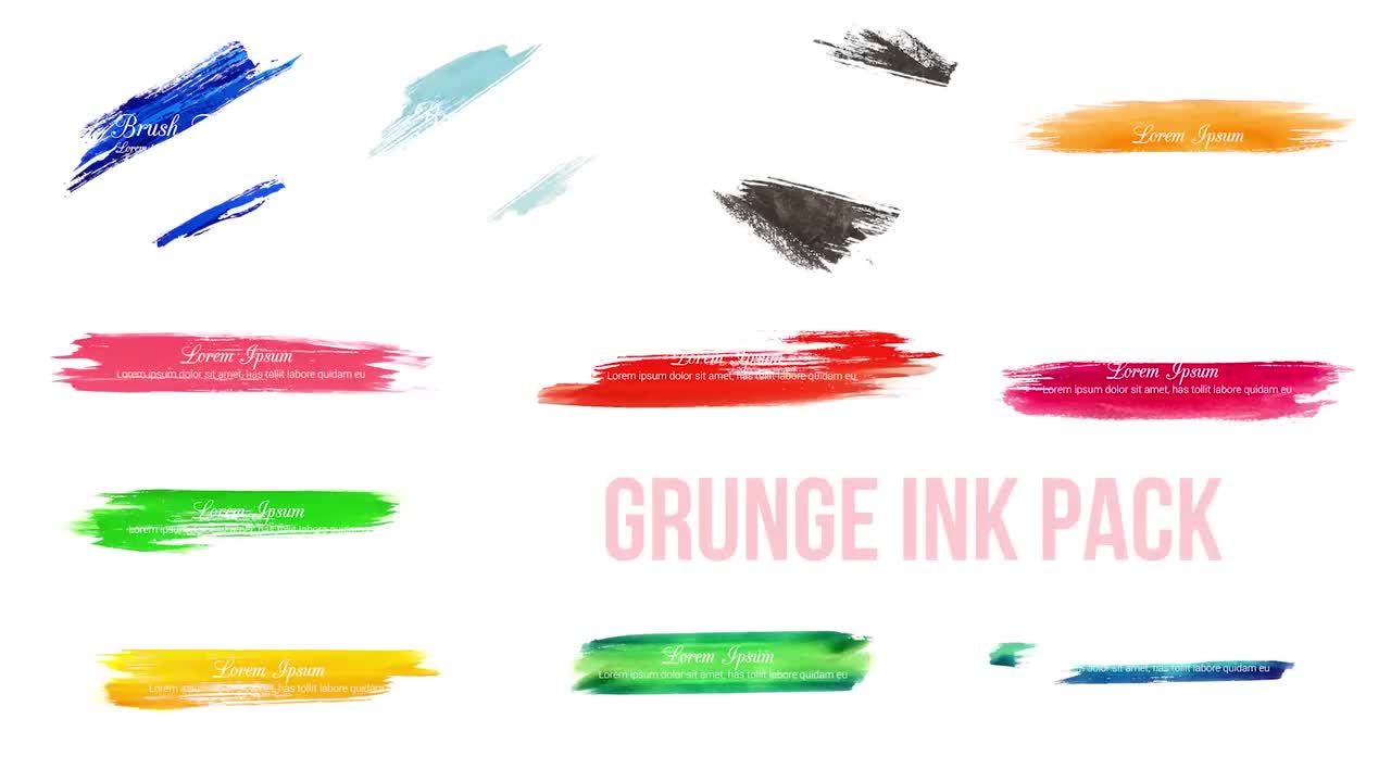 垃圾摇滚风格墨水动画素材库精选PR模板