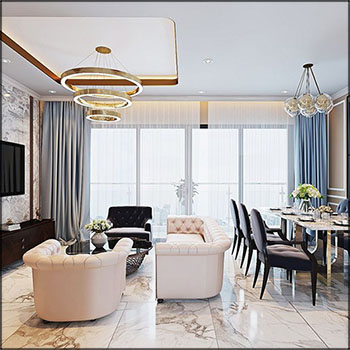 开放式厨房餐厅室内场景素材之家精选3D模型By NguyenDuyAnh