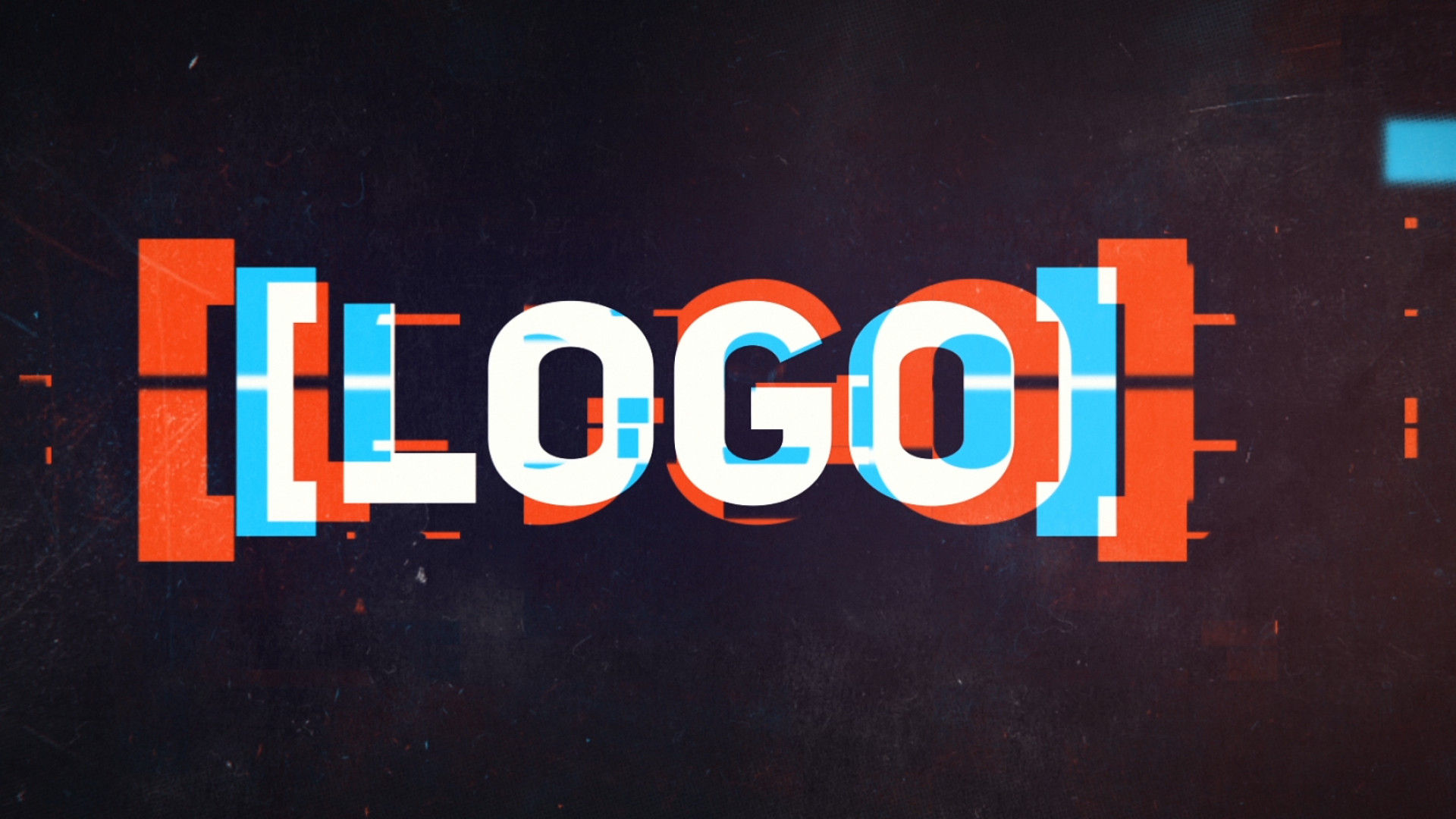 时尚明亮活力的电影毛刺徽标素材库精选AE模板