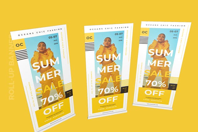 时尚行业易拉宝促销广告模板 Roll-up Banner Fashion插图(3)