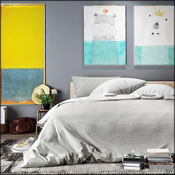 现代北欧双人床室内场景素材之家精选3D模型