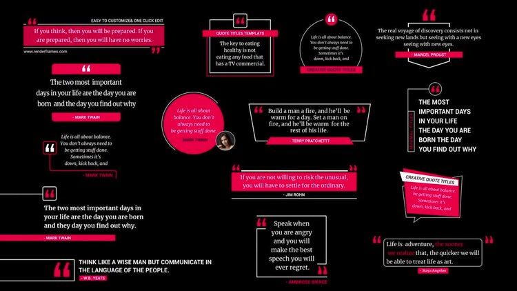 15个精美独特的引用标题素材库精选AE模板