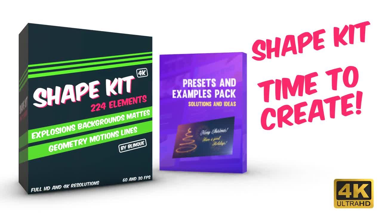 200个多功能元素形状套件素材库精选AE模板