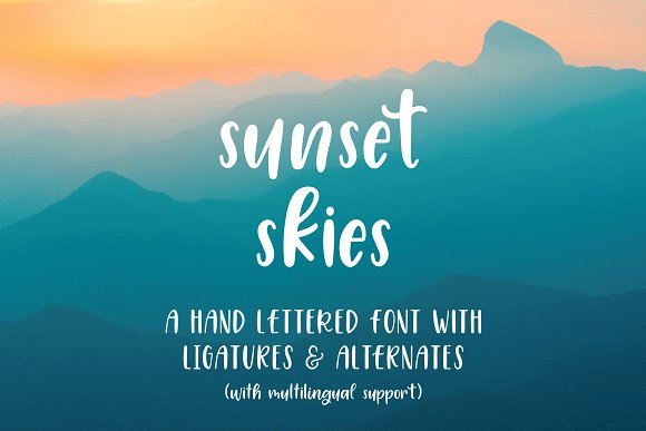 Sunset Skies Hand Lettered Font素材之家精选英文字体