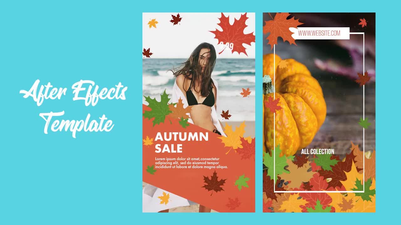 10组不同秋季INS视频场景特效素材库精选AE模板