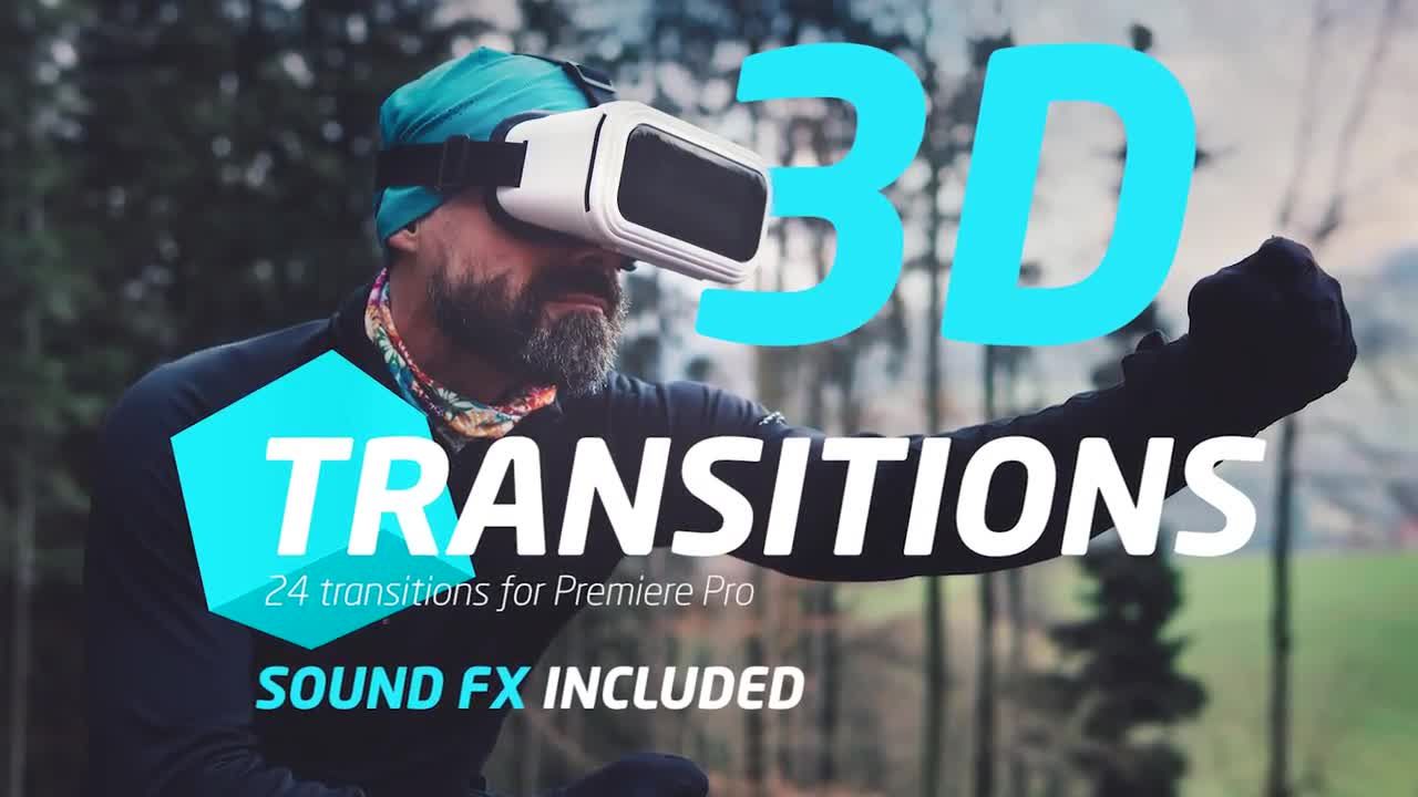 24种3D过渡素材库推荐PR模板