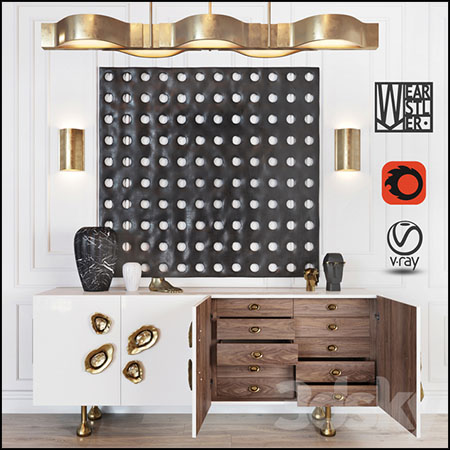 电视柜和装饰品素材之家精选3D模型