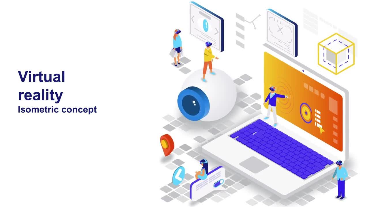 虚拟现实等距概念效果素材库精选AE模板