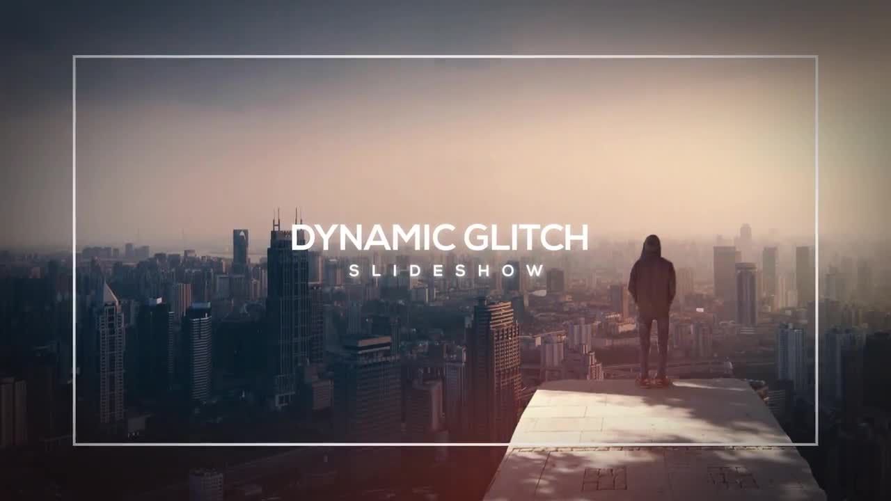 毛刺效果的幻灯片过渡和动态文字展示素材库精选AE模板