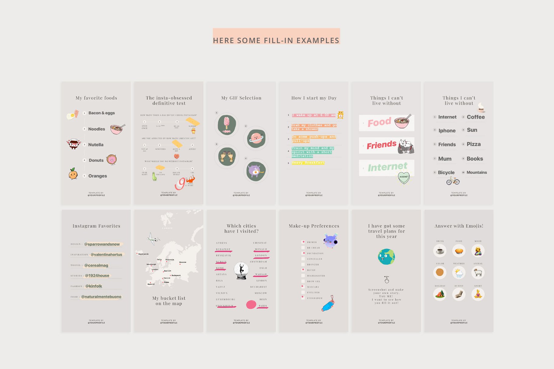 社交新媒体品牌故事贴图模板素材库精选 Q+A Stories Templates插图(2)