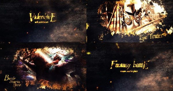 梦幻史诗类电影视频开场预告片素材库精选AE模板 Fantasy Epic Battle Intro