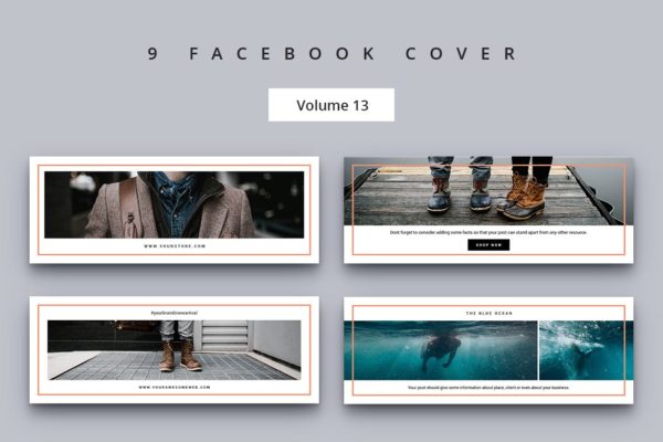 服饰品牌Facebook主页封面设计模板素材库精选v13 Facebook Cover Vol. 13