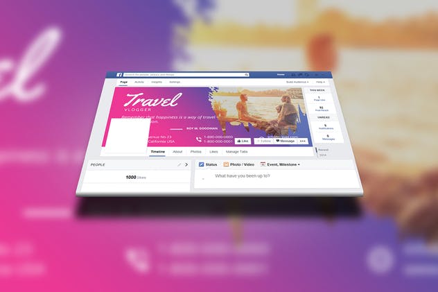 旅行品牌Facebook时间轴封面设计模板素材库精选 Travel Brush Facebook Timeline Cover插图(3)