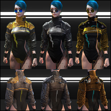 赛博朋克女夹克服装素材之家精选3D模型