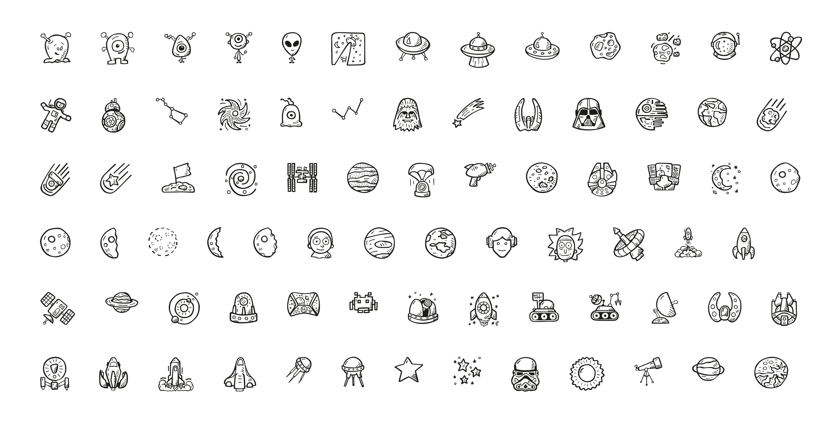 星际主题Sketch图标集 Space Icons Sketch Freebie插图