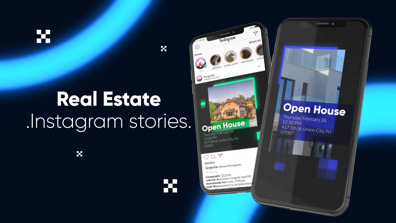 20个明亮创意的房地产Instagram故事素材库精选AE模板