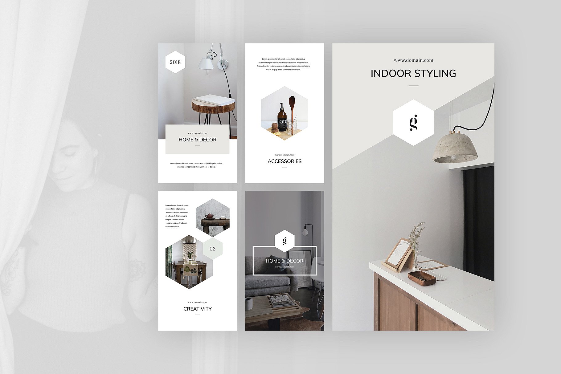 社交媒体文章贴图模板素材库精选素材 Decor PSD Instagram Stories插图(1)